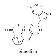 Pimodivir influenza drug molecule. Skeletal formula.