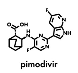 Pimodivir influenza drug molecule. Skeletal formula.