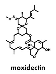 Obraz premium Moxidectin anthelmintic drug molecule. Skeletal formula.