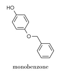 Fototapeta premium Monobenzone drug molecule. Skeletal formula.