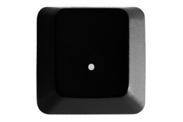 Black keyboard button with dot sign on white isolated background