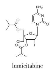 Lumicitabine RSV drug molecule. Skeletal formula.