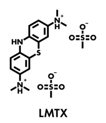 Leuco-methylthioninium (LMTX) Alzheimer's disease molecule (tau aggregation inhibitor). Skeletal formula.