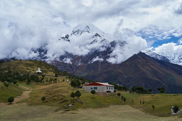 Namche - Khumjung - Khunde, View to mountains,  Khumbu Valley, Nepal