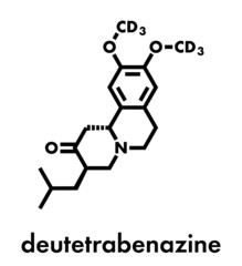 Deutetrabenazine Huntington disease drug molecule. Skeletal formula.