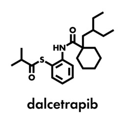 Dalcetrapib hypercholesterolemia drug molecule. Skeletal formula.