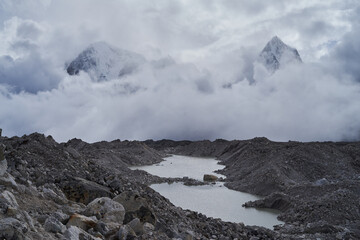 Khumbu glacier - Khongma La trail,  Khumbu Valley, Nepal