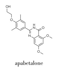 Apabetalone atherosclerosis drug molecule (BET inhibitor). Skeletal formula.
