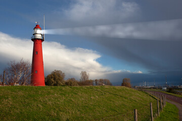 The old red lighthouse in Hoek van Holland