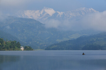 Boat in the lake, near Pokhara, Nepal