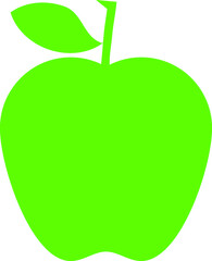 vector green apple on white background
