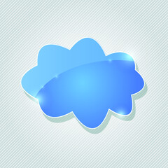 Blue Glossy Cloud Icon