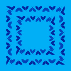 Frames on a square background - stylized moths - graphics. Design elements