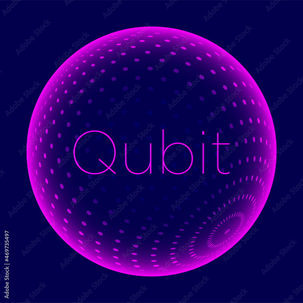 Aufkleber qubit concept representation. visualization of quantum bit, vector concept