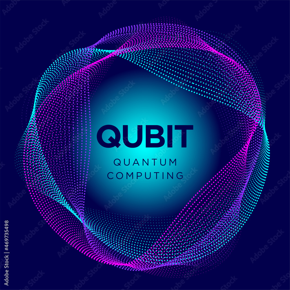 Aufkleber qubit concept representation. visualization of quantum bit, vector concept