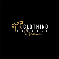 Naklejka premium Clothing apparel gold logo vector image