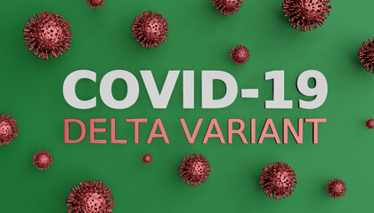 Medicine concept of virus coronavirus covid 19 with title words COVID-19 DELTA VARIANT