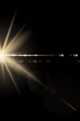 realistic light glare, highlight. beautiful bright lens flares. Lighting effects of flash.