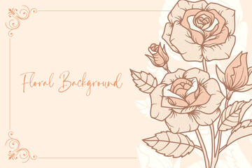 Fototapeta premium Beautiful background with roses Premium Vector