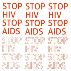 World Help Day. Red heart December 1st. AIDS awareness. HIV disease. Banner with the words Stop AIDS. The heart that dictates