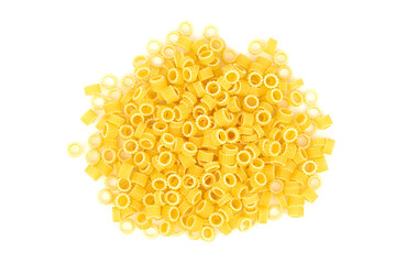 The small pasta circles isolated on the white background