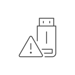 Flash drive warning line icon