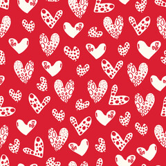 vector seamless pattern of hearts with Valentine's Day 14 February. Background for invitations, wallpaper, wrapping paper and scrapbooking