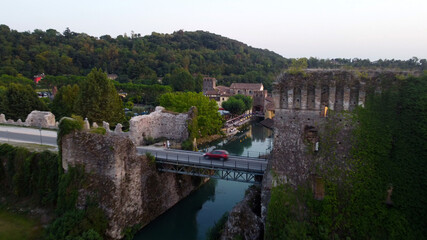 The bridge of Borghetto Sul Mincio near Verona in Italy