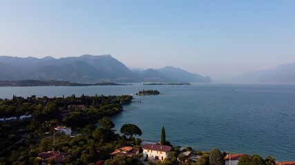 The view of the Sirmione city in the Lake Garda Italy