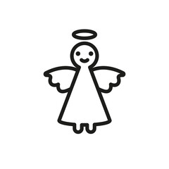 Angel icon. Simple linear vector illustration on a white background