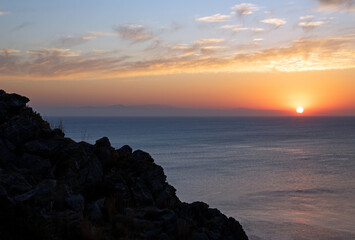 Sunrise in Faliraki east coast of the Greek Island