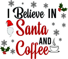 Christmas with Santa Claus,  Christmas Typography Design