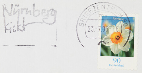 briefmarke stamp alt old vintage retro gestempelt used frankiert gebraucht stempel blume flower...