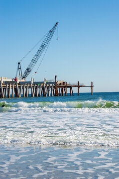 Jacksonville Beach Pier Repairs and Construction From the South