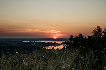 sunset over the river