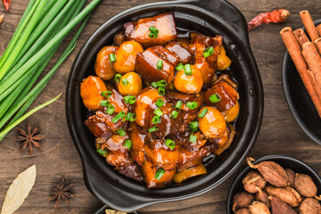 Braised Pork with Chestnuts,Chinese food