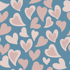 vector seamless pattern of hearts with Valentine's Day 14 February. Background for invitations, wallpaper, wrapping paper and scrapbooking