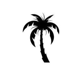 silhouette of palm tree. icon vector isolated