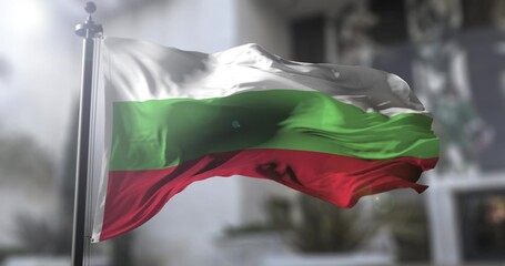Bulgaria national flag. Bulgarian country waving flag. Politics and news illustration