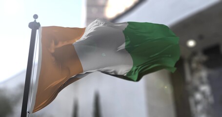 Cote d'Ivoire or Ivory Coast waving national flag 3D illustration
