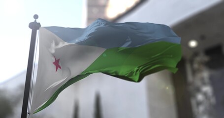 Djibouti waving national flag 3D illustration