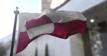 Greenland waving national flag 3D illustration © Postmodern Studio