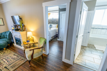 Fragment of interior design of a luxury boutique living room