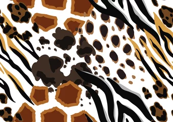Selbstklebende Fototapeten Seamless pattern with decorative animal print. African savannah fauna stylized ornament, fur texture. © incomible