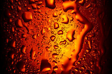 background. close up. drops on a glass with an orange drink