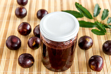 Homemade organic jabuticaba jelly with exotic Brazilian fruits, Jaboticaba is a common fruit in South America