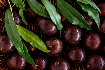 Jabuticaba texture background, exotic Brazilian fruits.