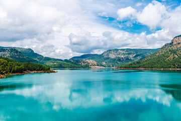 Arenos Reservoir in Puebla de Arenoso and Montanejos, Spain.