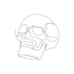 one line skull, modern minimalist style, human anatomy