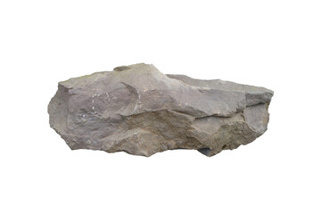 Raw specimen of shale clastic sedimentary rock isolated on white background.